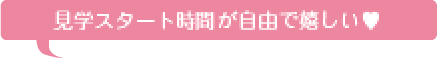 見学スタート時間が自由で楽しい